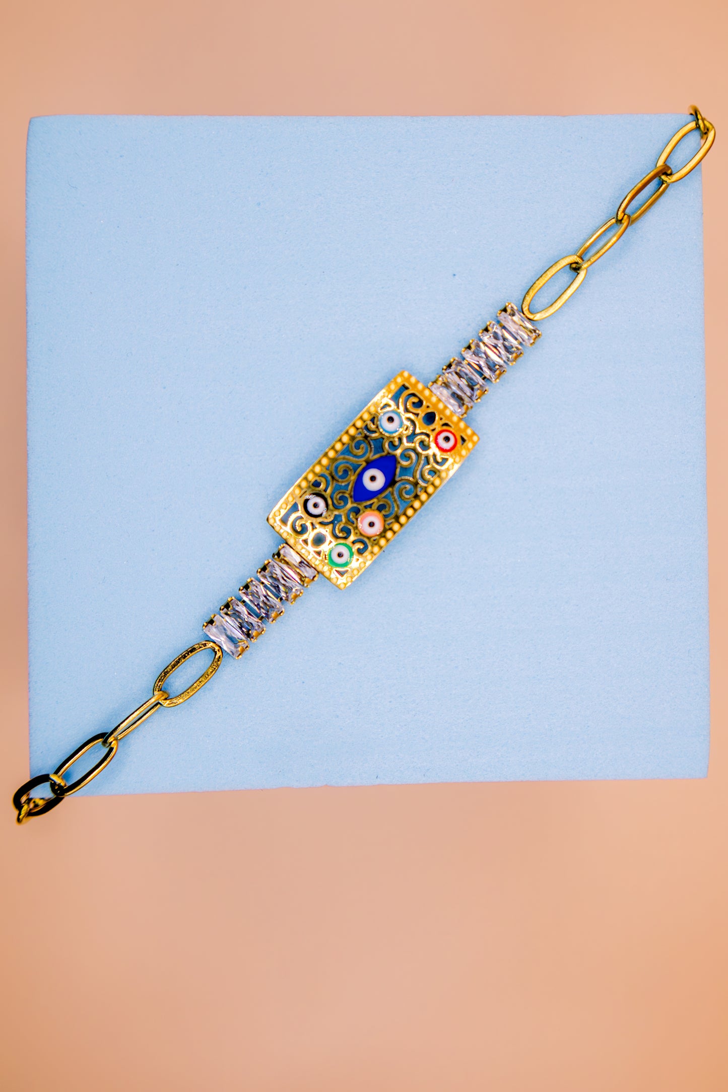 Mosaic Evil Eye Charm Bracelet