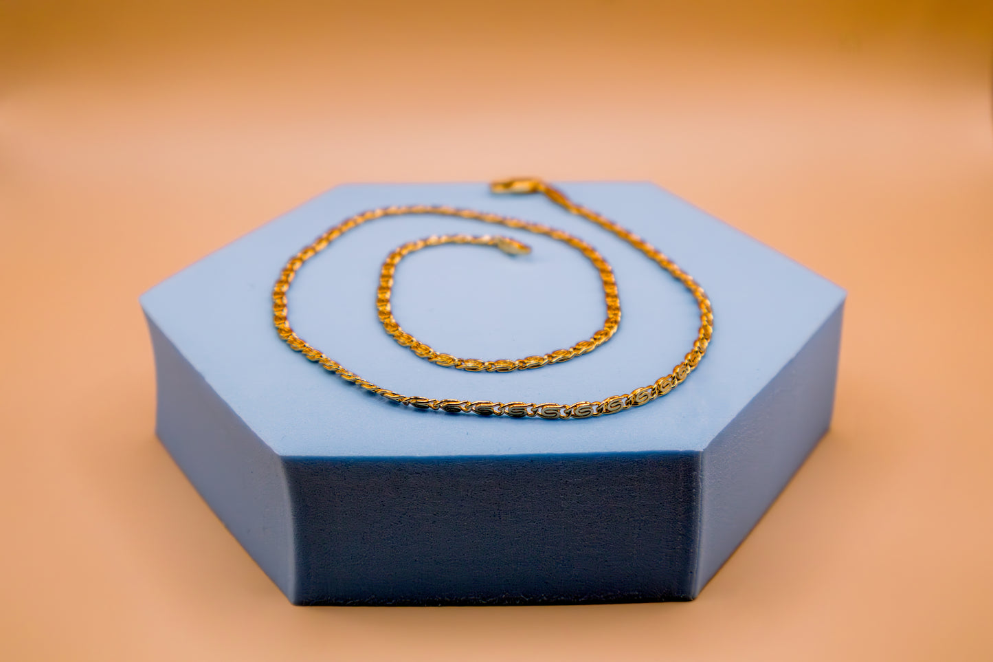 Antique Mosaic Box Link Necklace