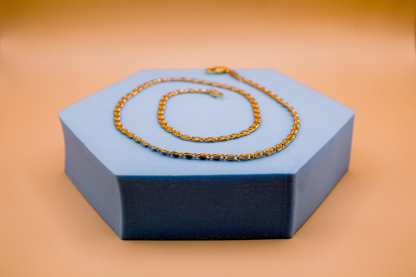 Antique Mosaic Box Link Necklace
