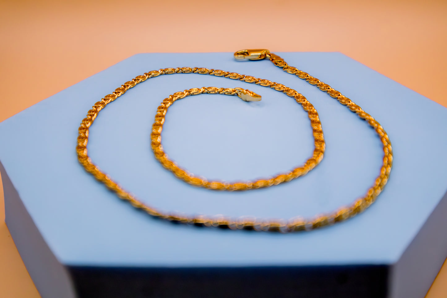 Antique Mosaic Box Link Necklace