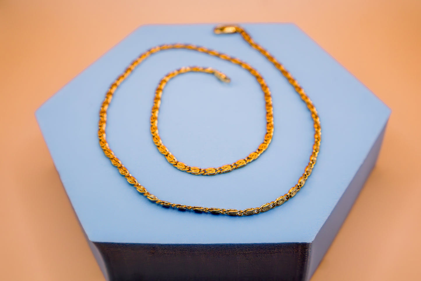 Antique Mosaic Box Link Necklace
