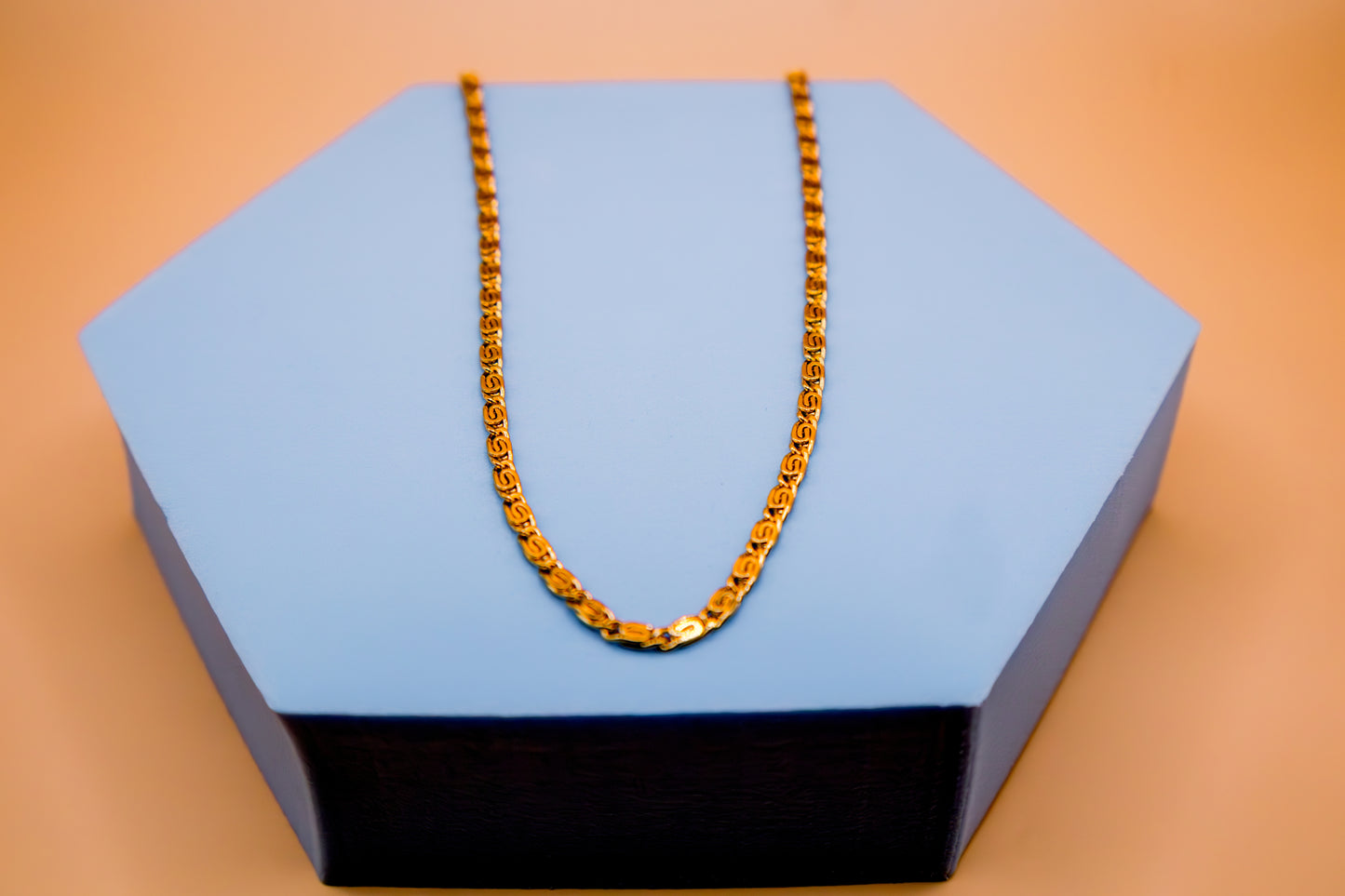 Antique Mosaic Box Link Necklace