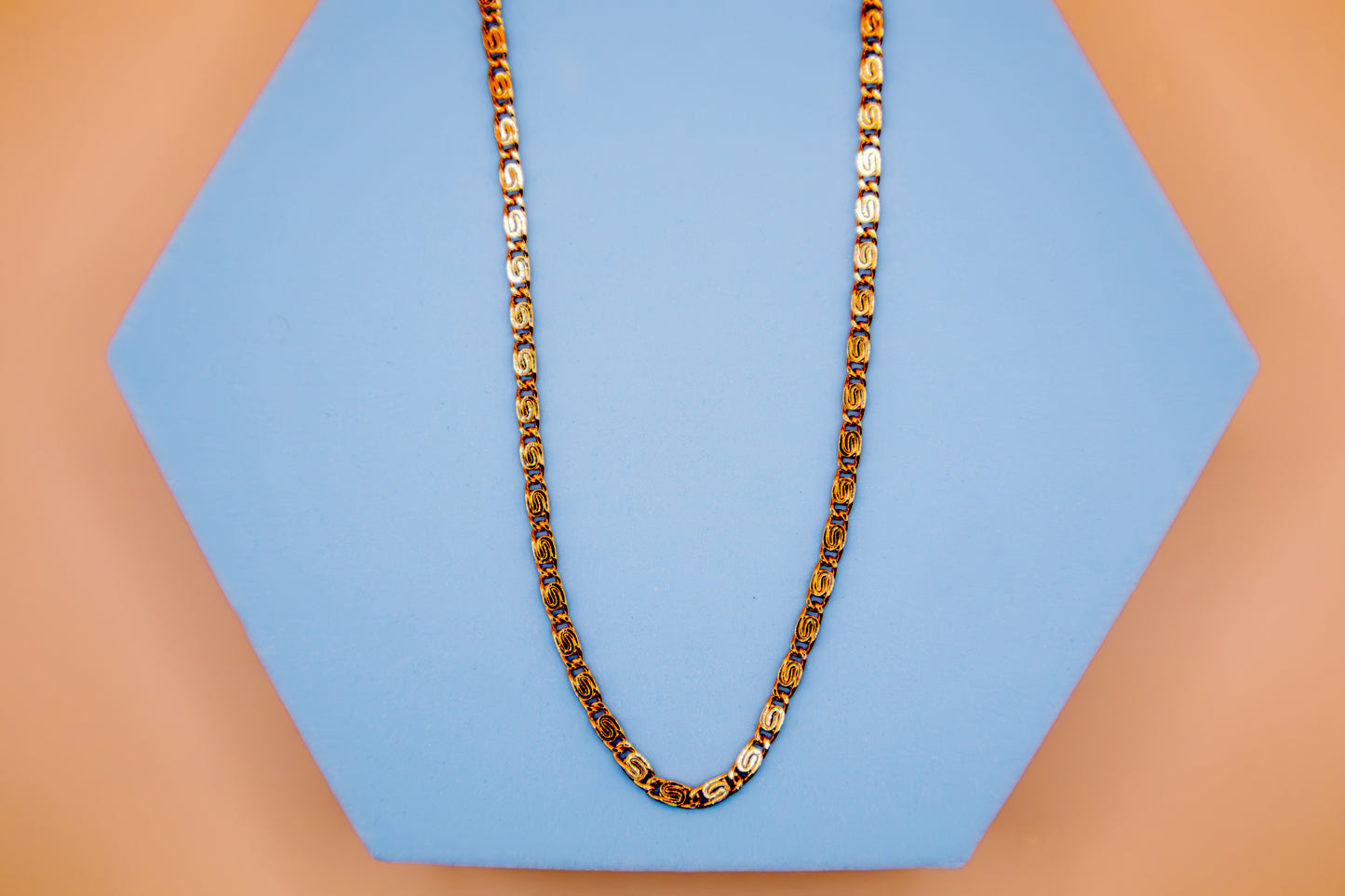 Antique Mosaic Box Link Necklace