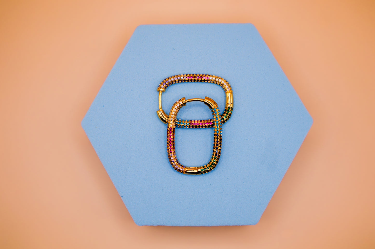 Color Fusion Carabiner Hoop Earrings