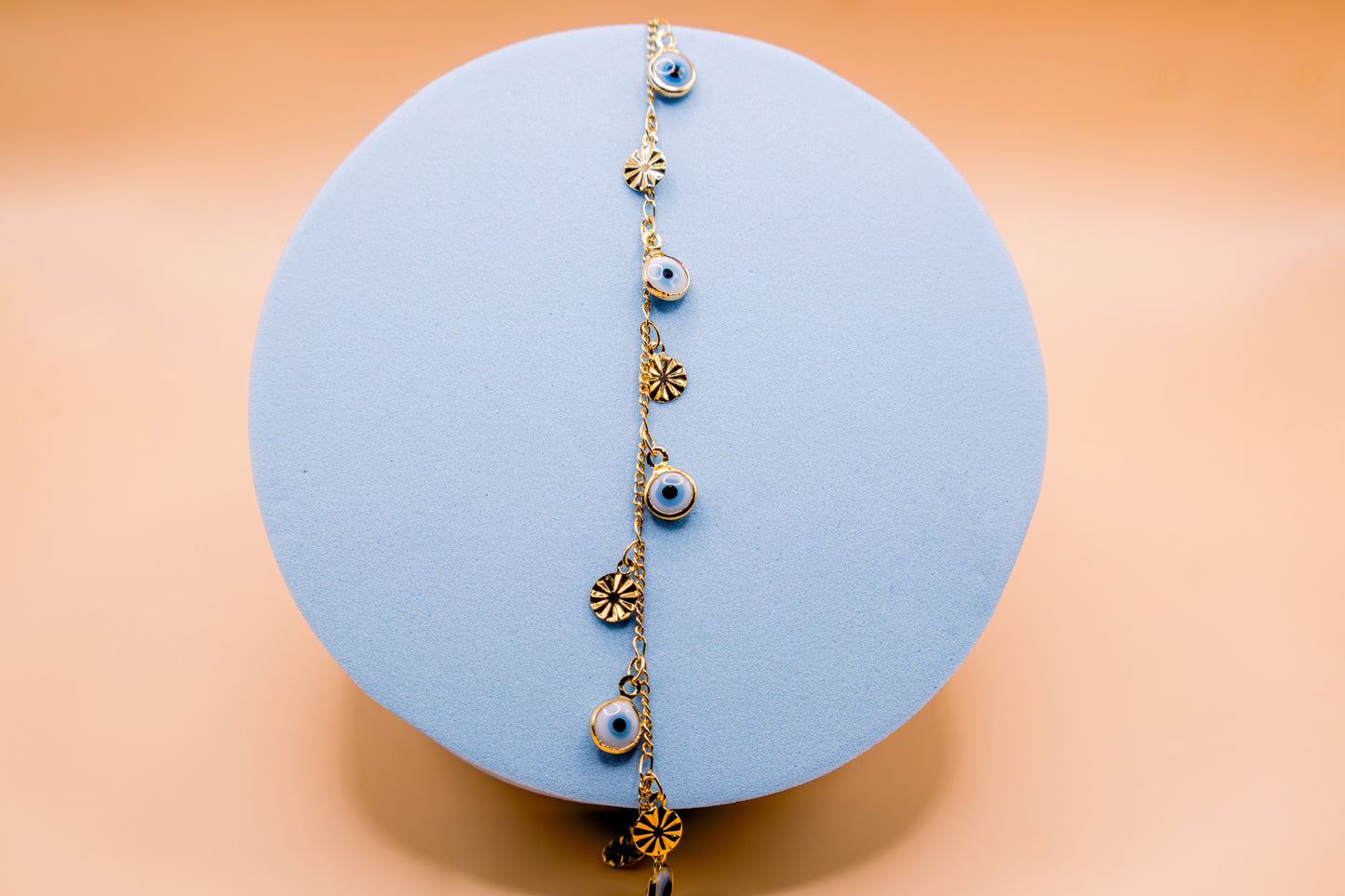 Golden Evil Eye Charm Anklet