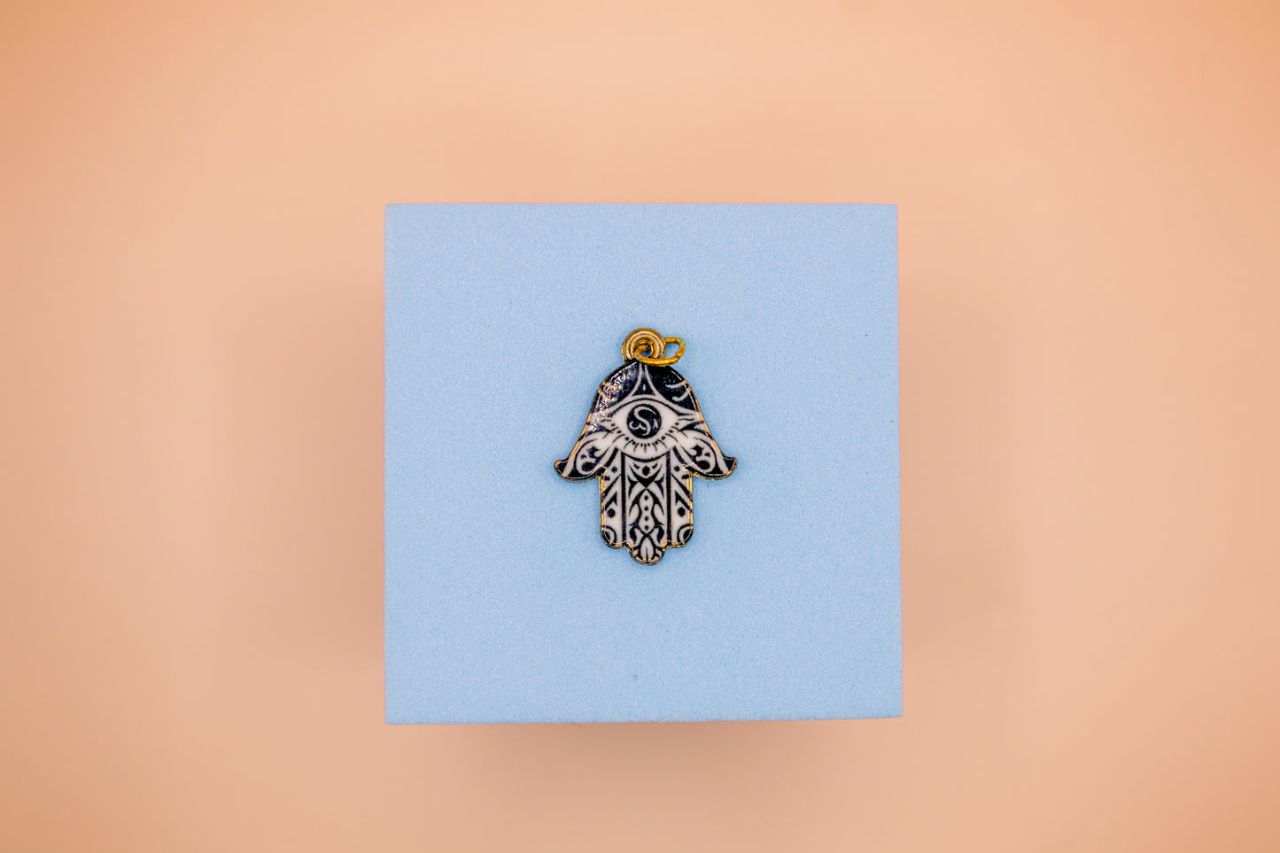 Midnight Hamsa Protection Pendant
