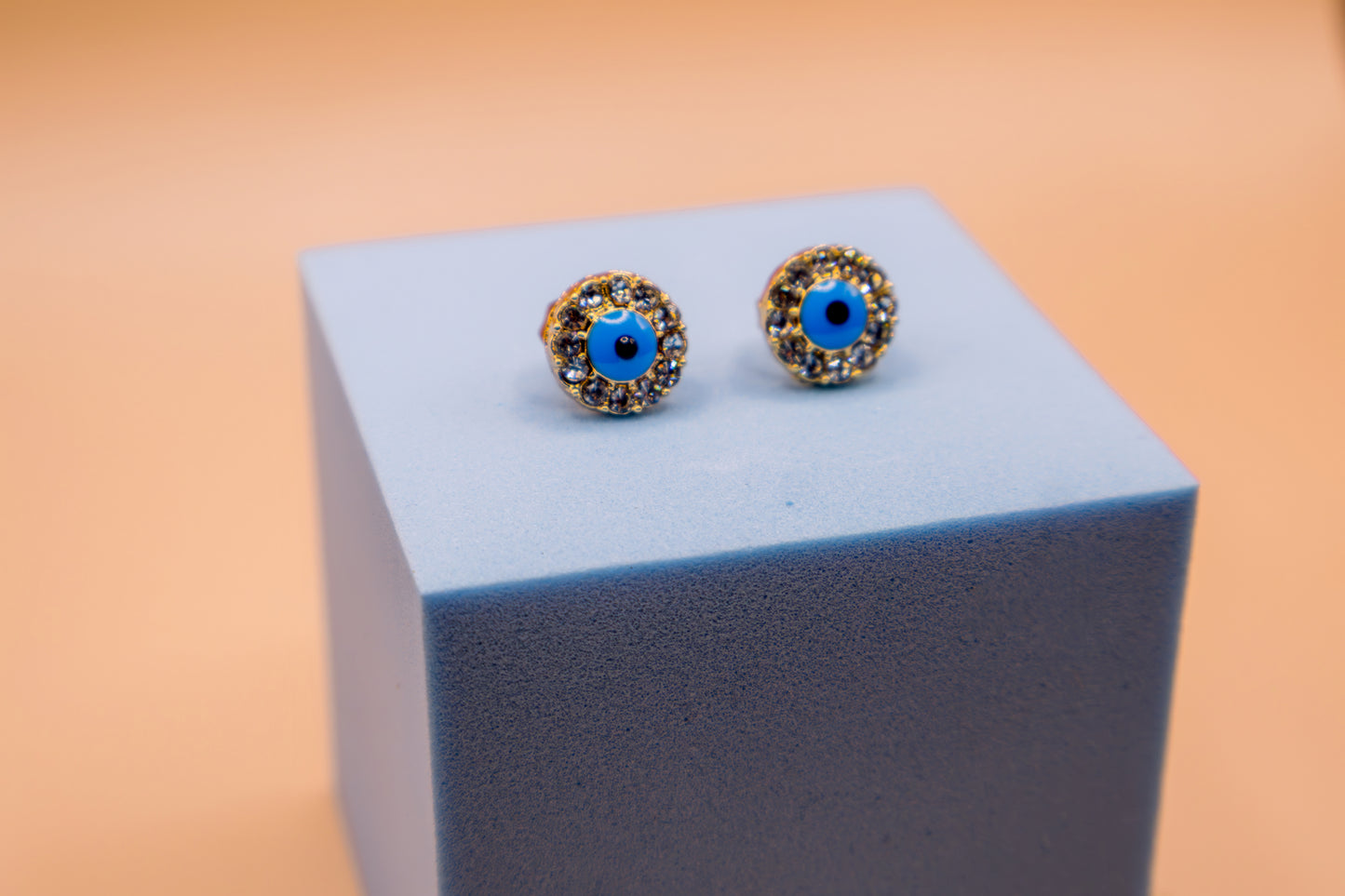 Evil Eye Crystal Stud Earrings