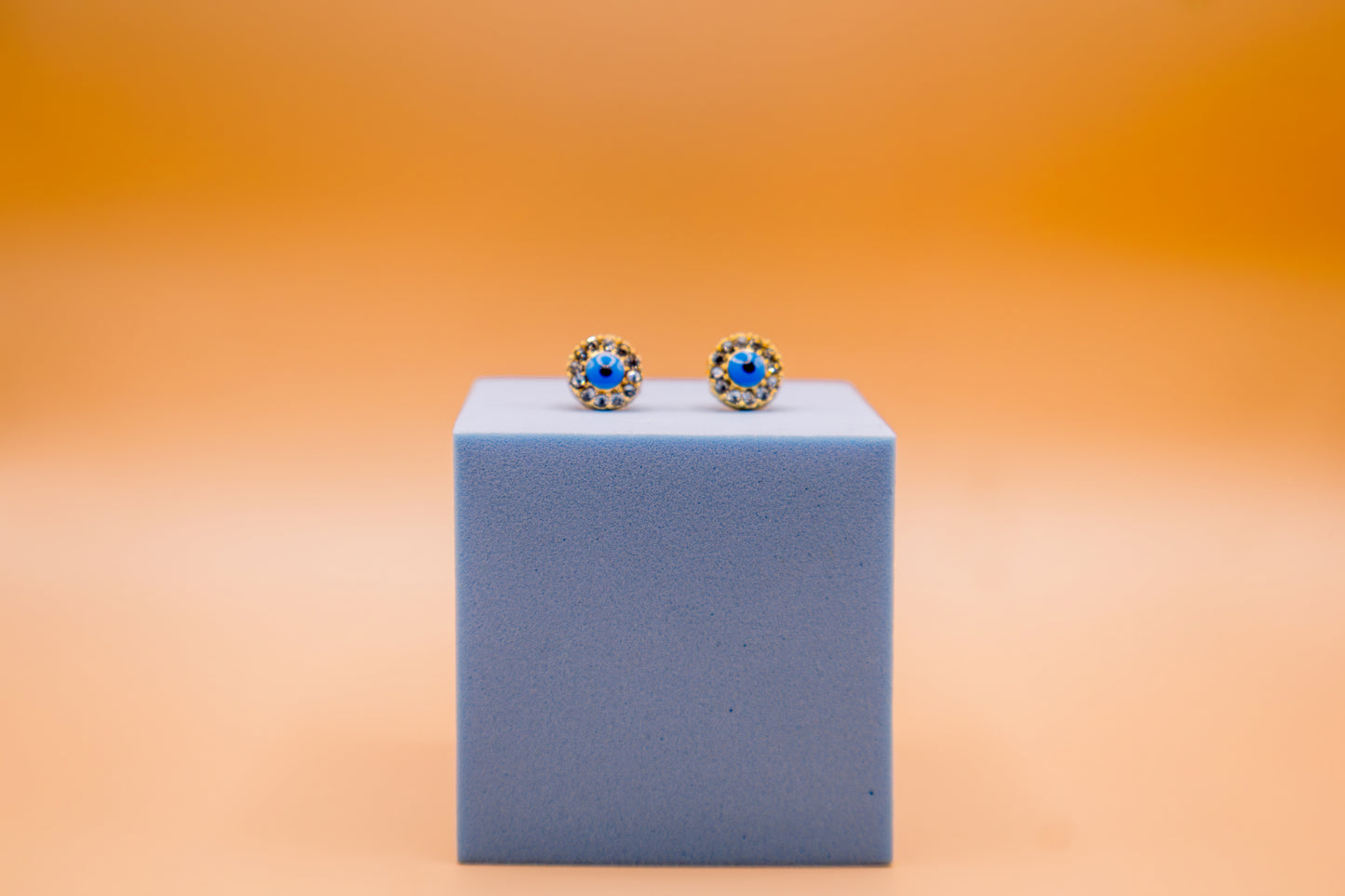 Evil Eye Crystal Stud Earrings