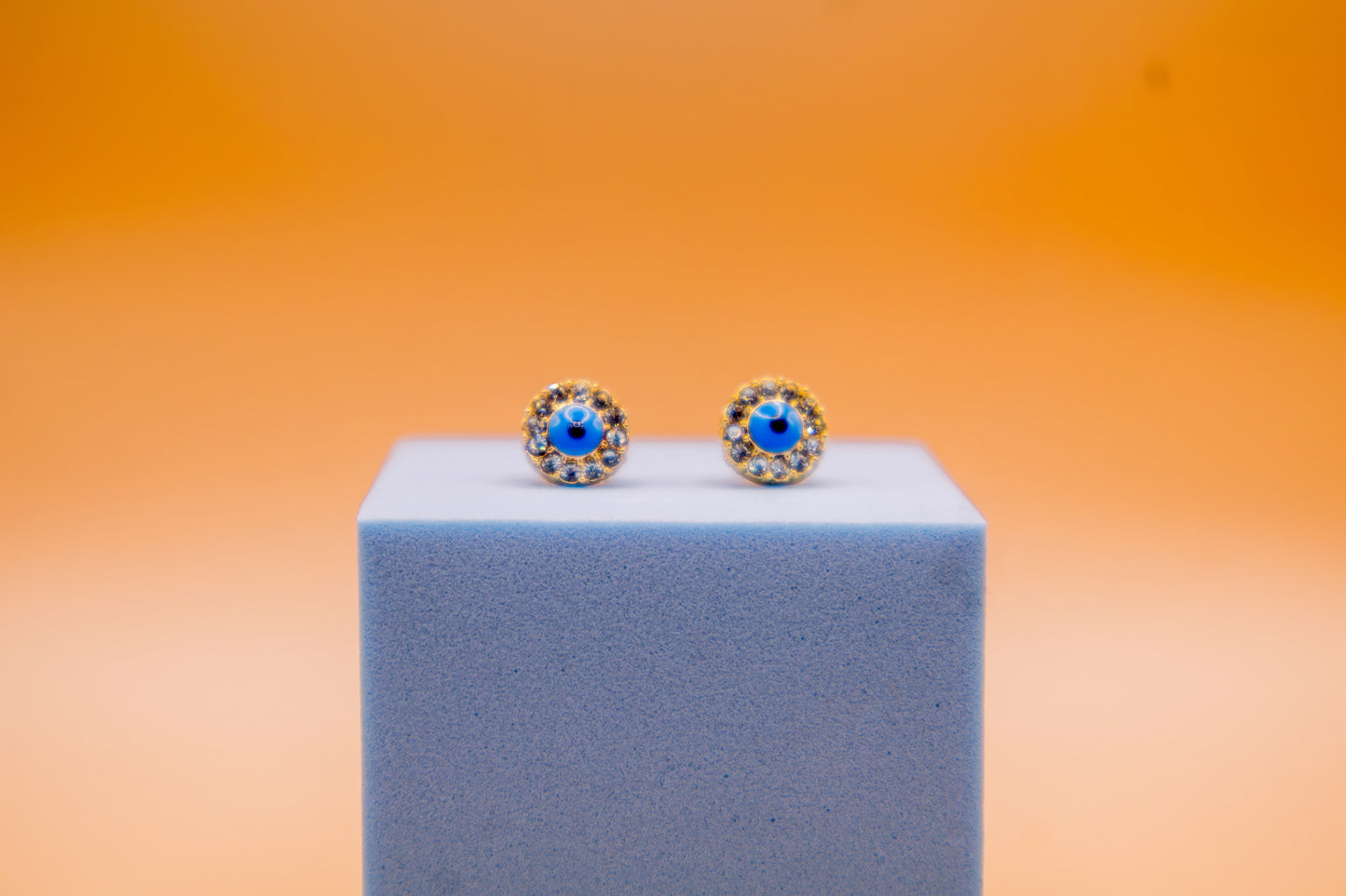 Evil Eye Crystal Stud Earrings