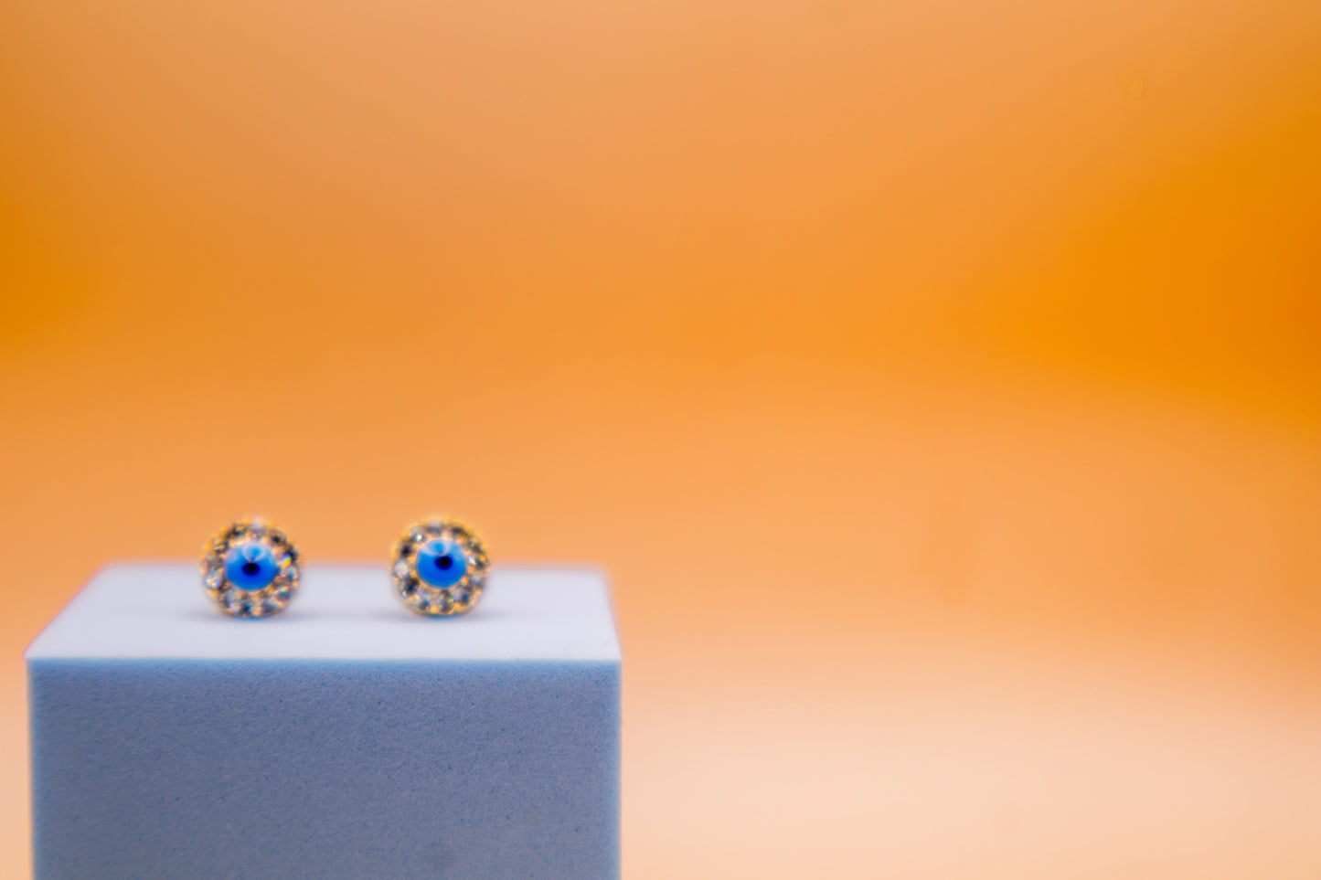 Evil Eye Crystal Stud Earrings