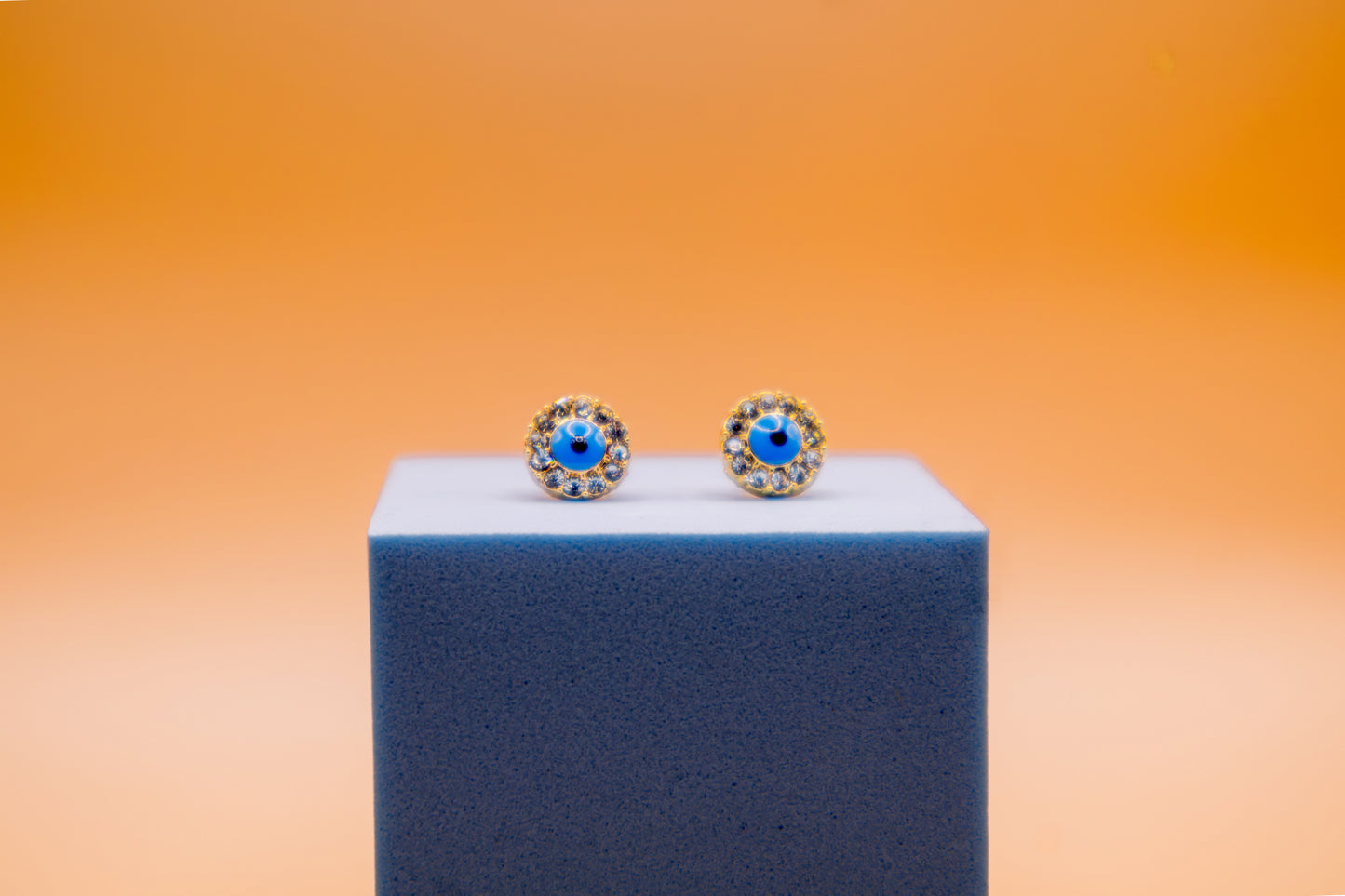 Evil Eye Crystal Stud Earrings