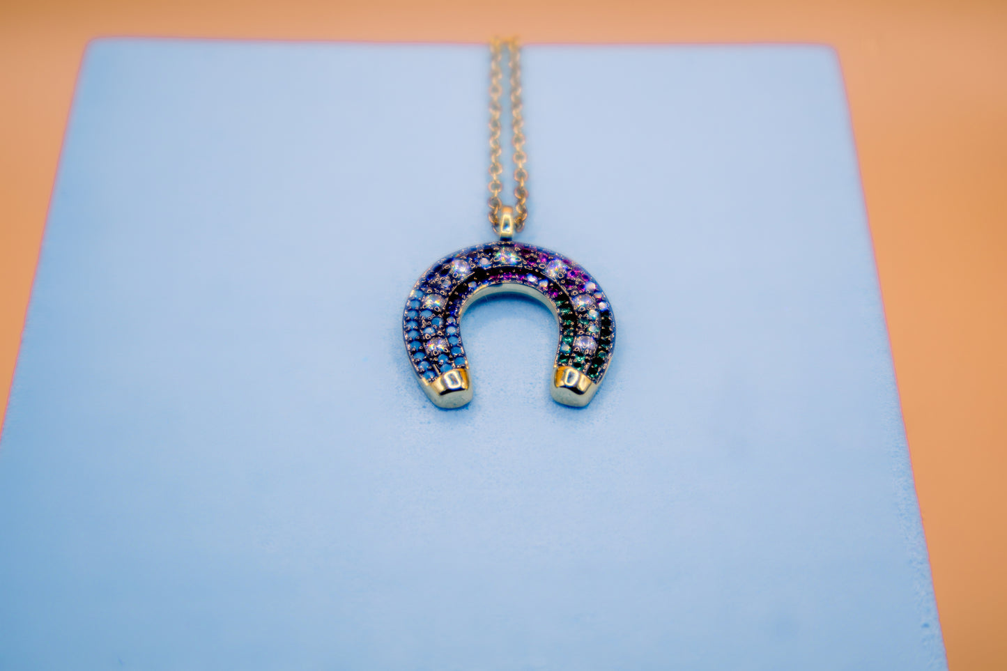 Rainbow Horseshoe Necklace