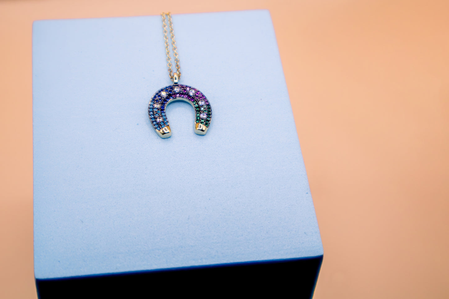 Rainbow Horseshoe Necklace