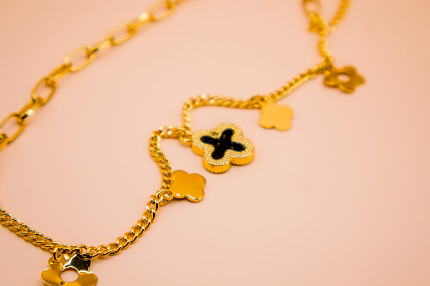 Golden Clover Charm Chain