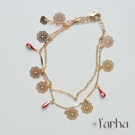 The Hathor Blossom Amulet Anklet