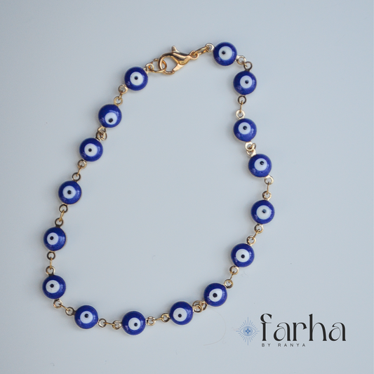 Bluest of Blue Evil Eye Bracelet