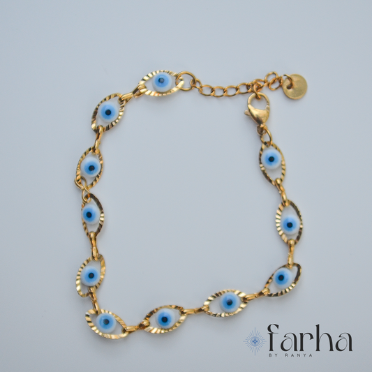 Look into My White Evil Eye bracelet