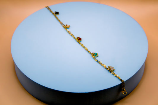 Multicolor Butterfly Charm Chain Bracelet