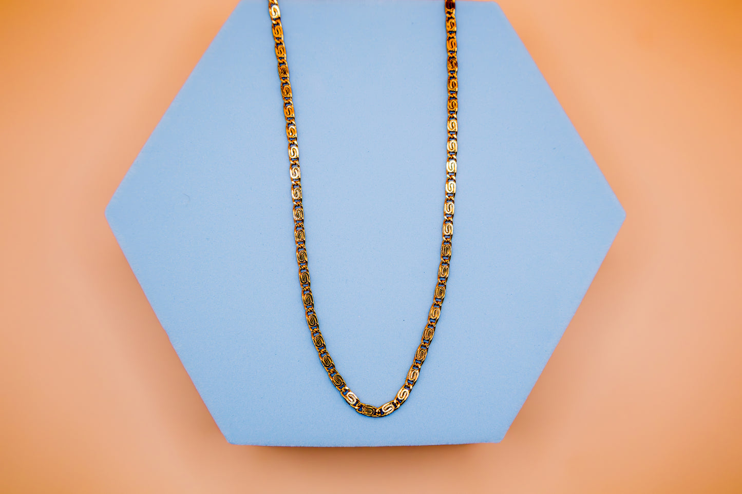 Antique Mosaic Box Link Necklace