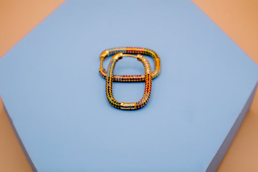 Color Fusion Carabiner Hoop Earrings