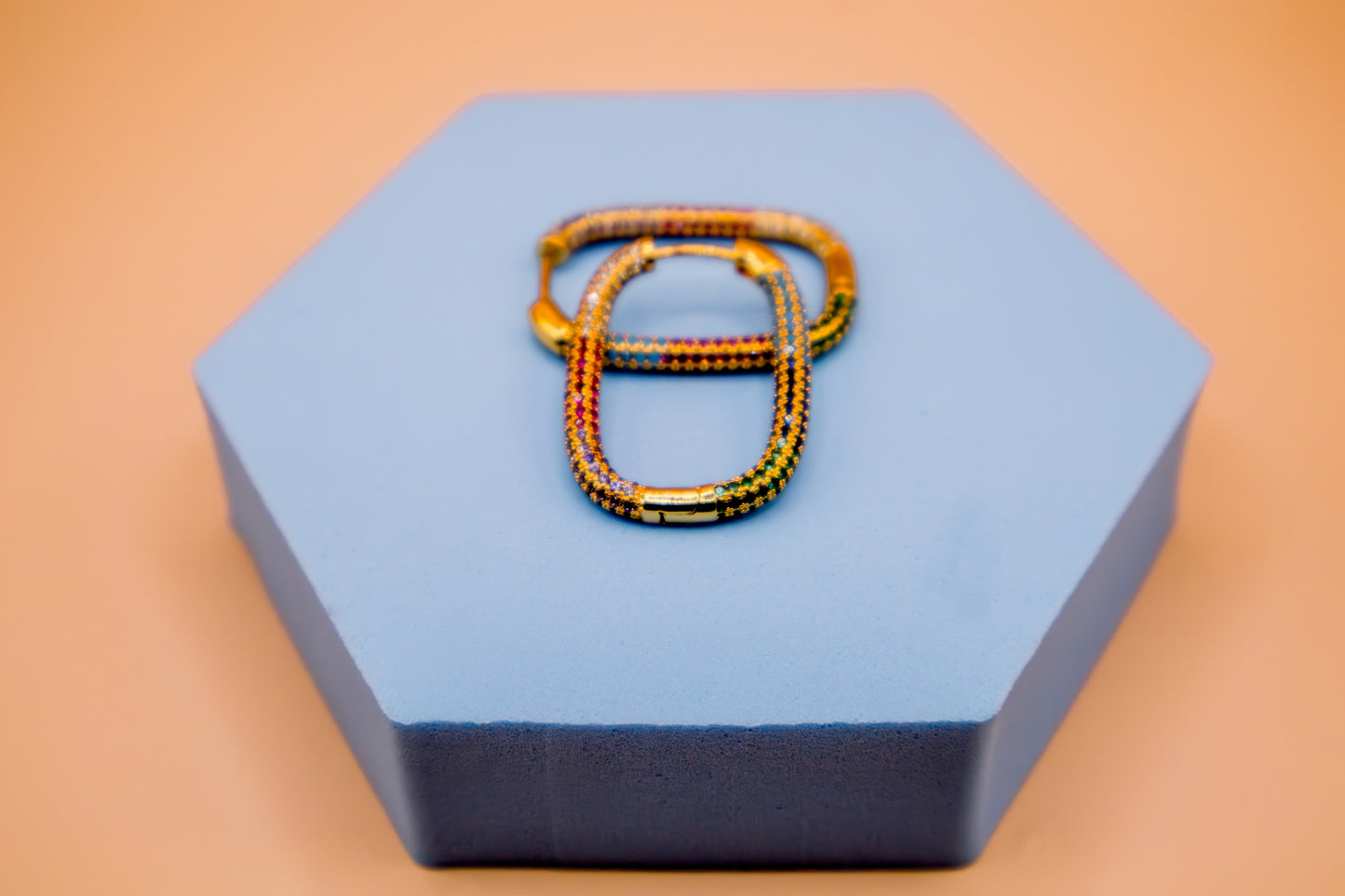 Color Fusion Carabiner Hoop Earrings