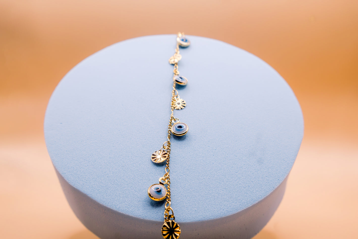 Golden Evil Eye Charm Anklet