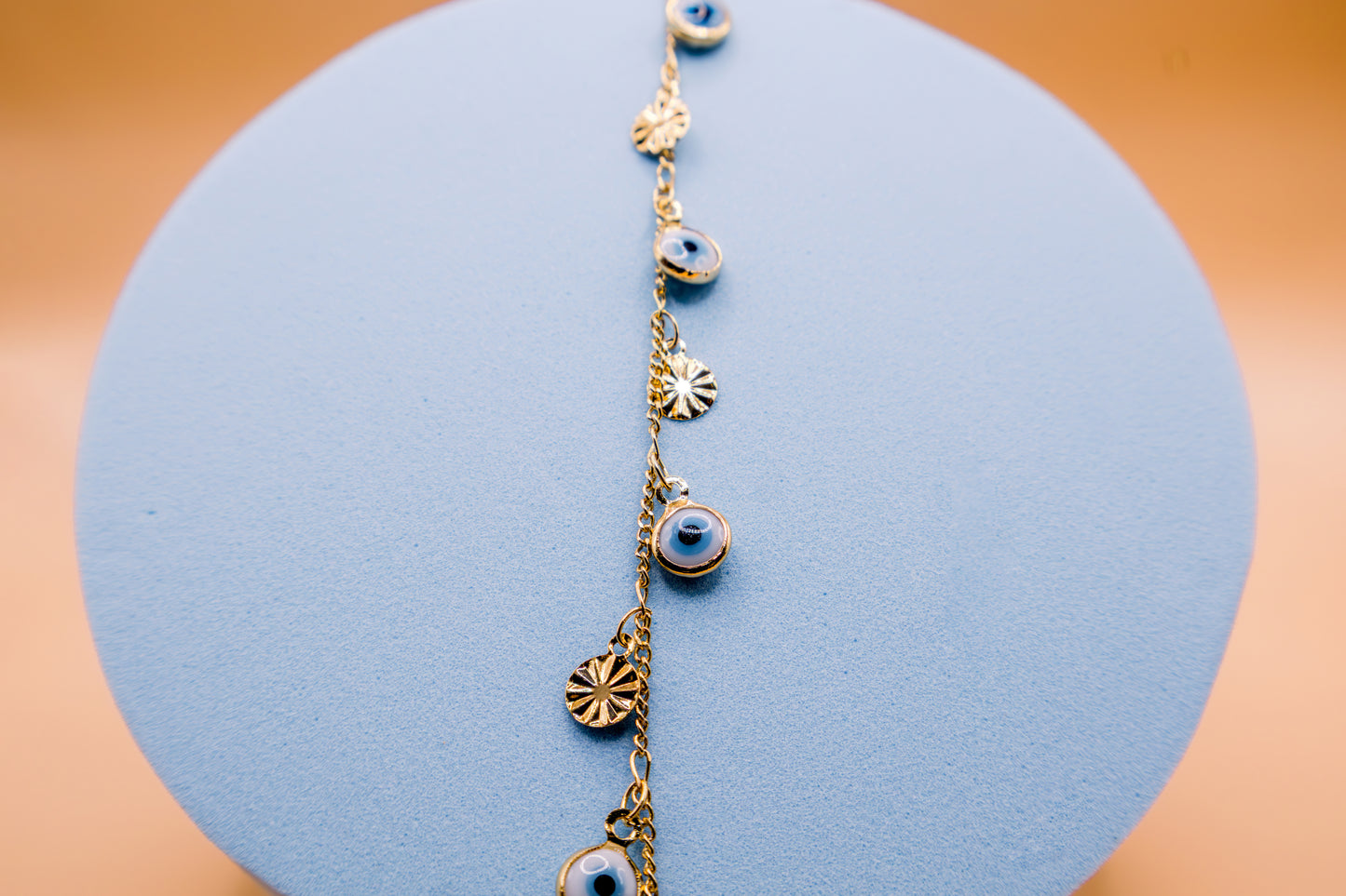 Golden Evil Eye Charm Anklet