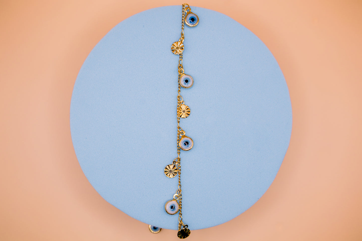 Golden Evil Eye Charm Anklet