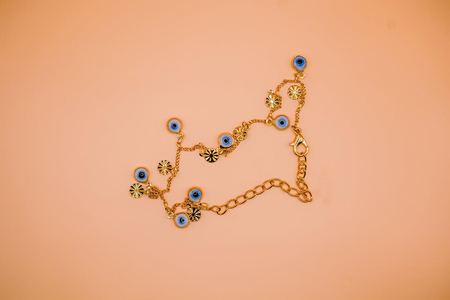 Golden Evil Eye Charm Anklet