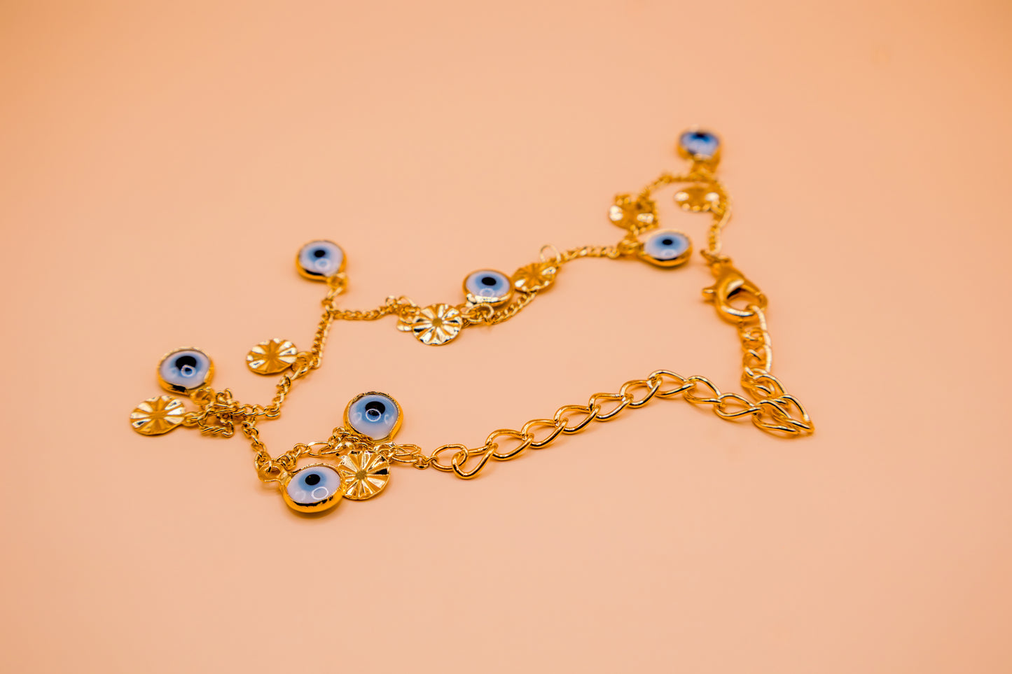Golden Evil Eye Charm Anklet