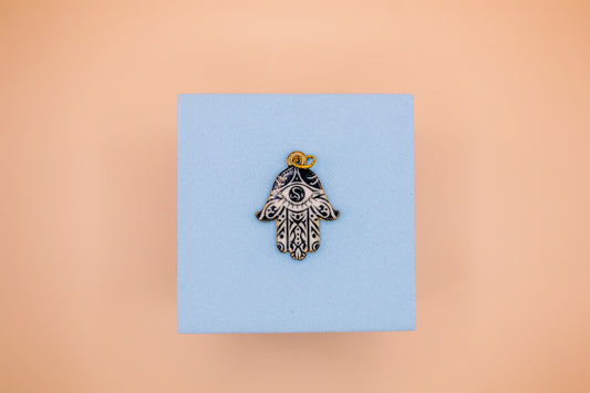 Midnight Hamsa Protection Pendant
