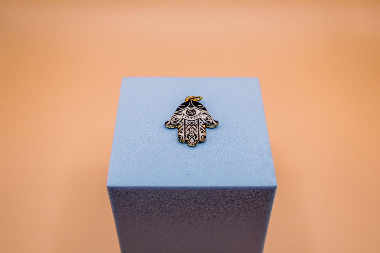 Midnight Hamsa Protection Pendant