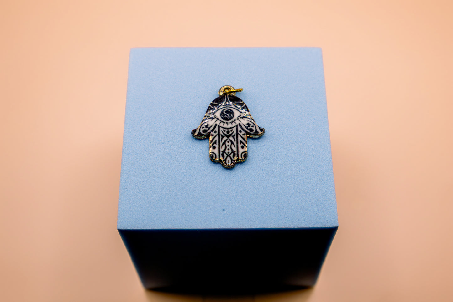 Midnight Hamsa Protection Pendant