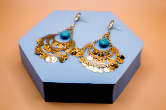 Bohemian Sunburst Gold Earrings
