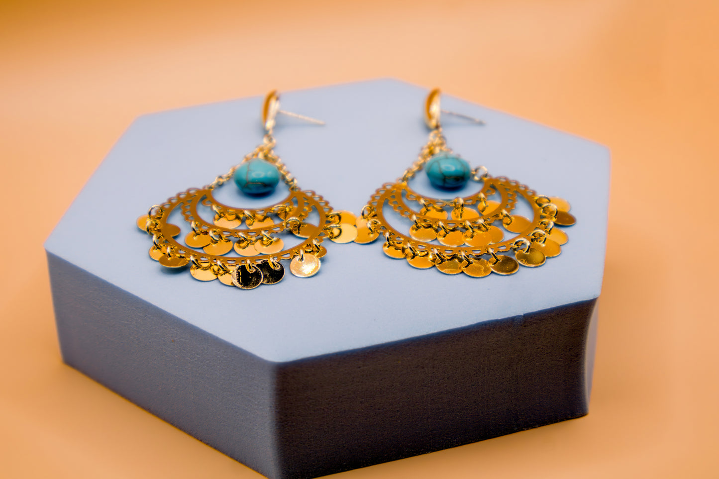 Bohemian Sunburst Gold Earrings
