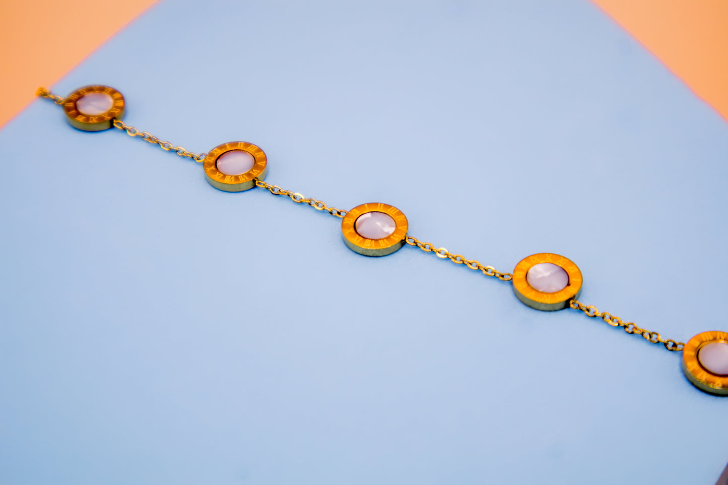 Whiteb Aura Circles: Minimalist Gold Charm Bracelet
