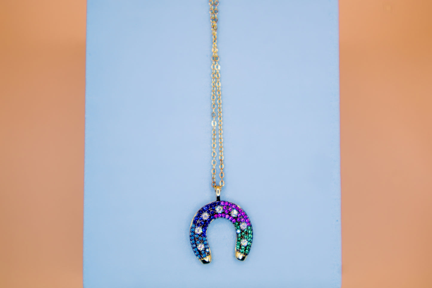 Rainbow Horseshoe Necklace